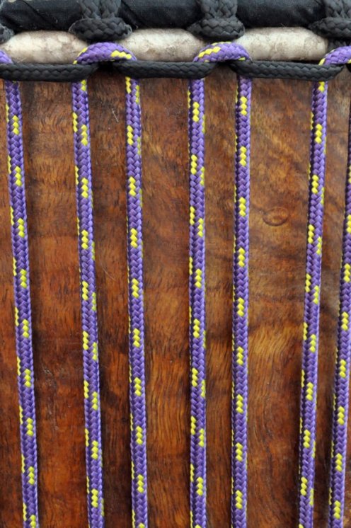 Corda tamburo djembè rinforzata PES 5 mm Viola / Giallo girasole 100 m