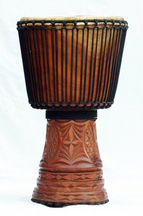 Djembè della Guinea con pelle di mucca - Tamburo djembe alta qualità pelle di manzo, pelle di toro, pelle di vitello