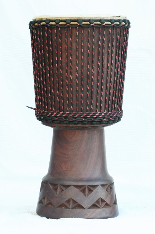 Djembe professionale con pelle di vitello - Grande tamburo djembe del Mali Top in mogano
