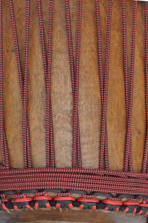 Drizza djembè Ø5 mm (scacchiera, rosso / nero, 100 m) - Corda per djembe tamburo