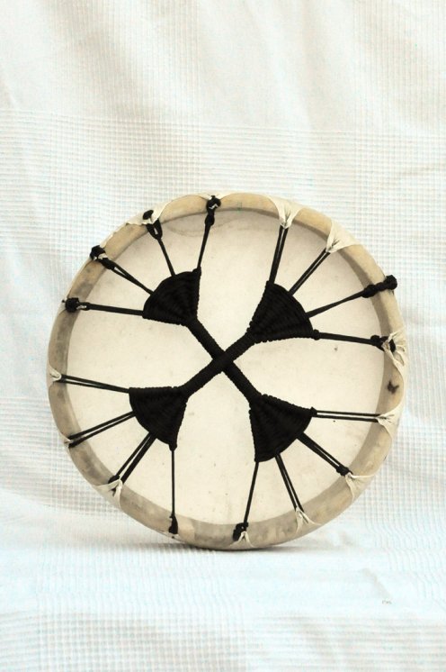 Tamburo rituale sciamanico (tamburo da sciamano) con pelle di alce