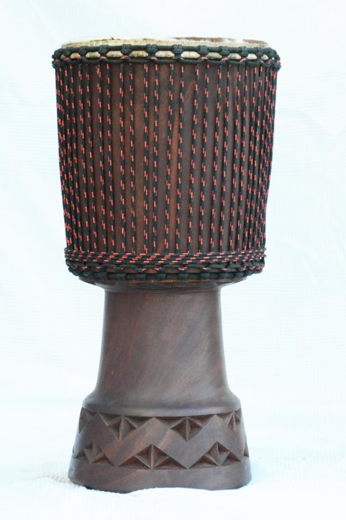 Djembe professionale con pelle di vitello - Grande tamburo djembe del Mali Top in mogano
