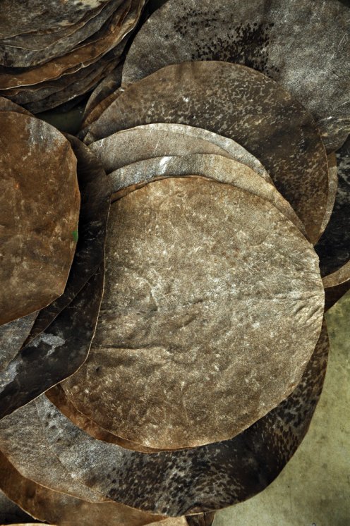 Taglio di pelle di capra per djembè rasata di spessore media - Pelle djembe tamburo