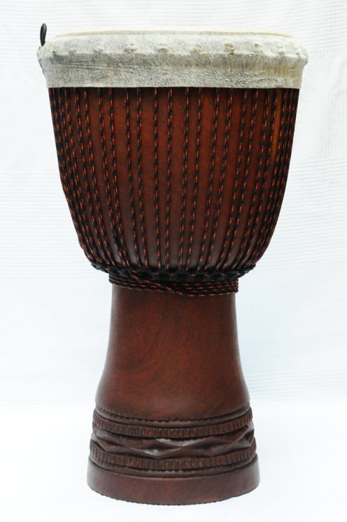 Grande djembe Guinea Top mogano: comprare djembe guineano (mahogany, acagiù, djala)