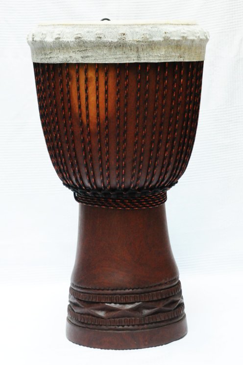 Grande djembe Guinea Top mogano: comprare djembe guineano (mahogany, acagiù, djala)