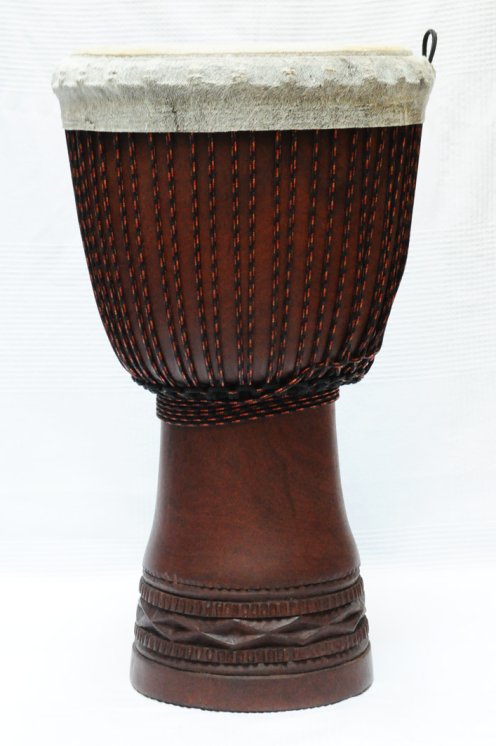 Grande djembe Guinea Top mogano: comprare djembe guineano (mahogany, acagiù, djala)