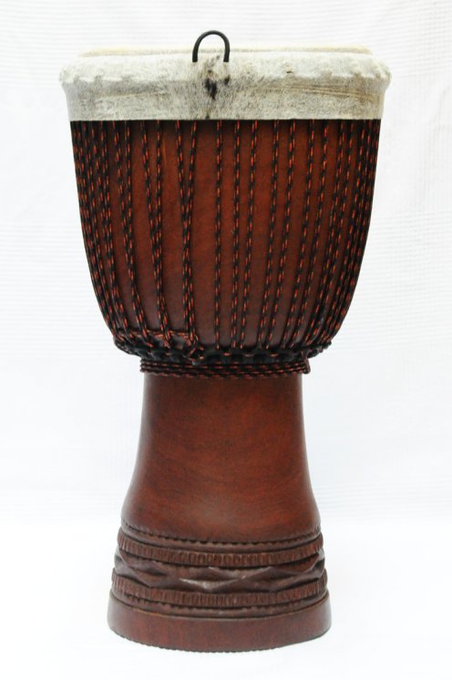 Grande djembe Guinea Top mogano: comprare djembe guineano (mahogany, acagiù, djala)