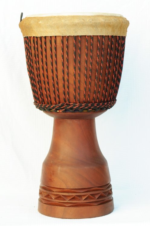 Grande djembe Guinea Top mogano: comprare djembe guineano (mahogany, acagiù, djala)