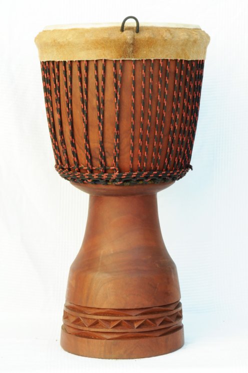 Grande djembe Guinea Top mogano: comprare djembe guineano (mahogany, acagiù, djala)