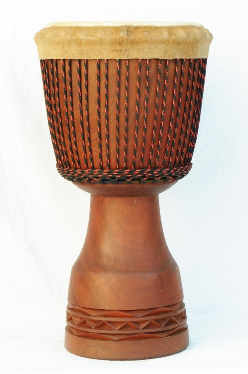 Grande djembe Guinea Top mogano: comprare djembe guineano (mahogany, acagiù, djala)
