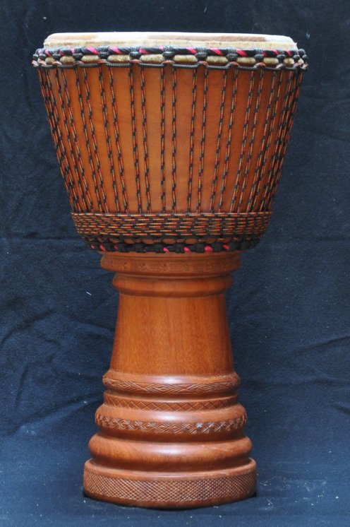 Djembe Mali Top in lenke pelle di bue in vendita (grande): comprare un djembe (djambè) malese in linke montato con una pelle bovina (mucca o vitello) (grande)