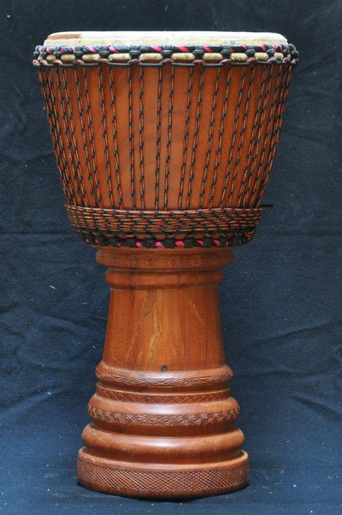 Djembe Mali Top in lenke pelle di bue in vendita (grande): comprare un djembe (djambè) malese in linke montato con una pelle bovina (mucca o vitello) (grande)