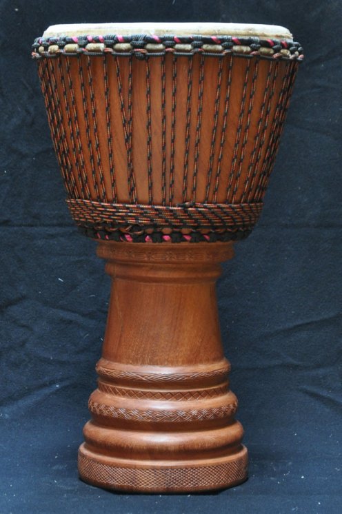 Djembe Mali Top in lenke pelle di bue in vendita (grande): comprare un djembe (djambè) malese in linke montato con una pelle bovina (mucca o vitello) (grande)