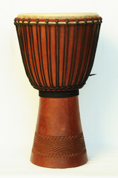 Grande djembe Mali Classico mogano: comprare djembe maliano (mahogany, acagiù, djala)