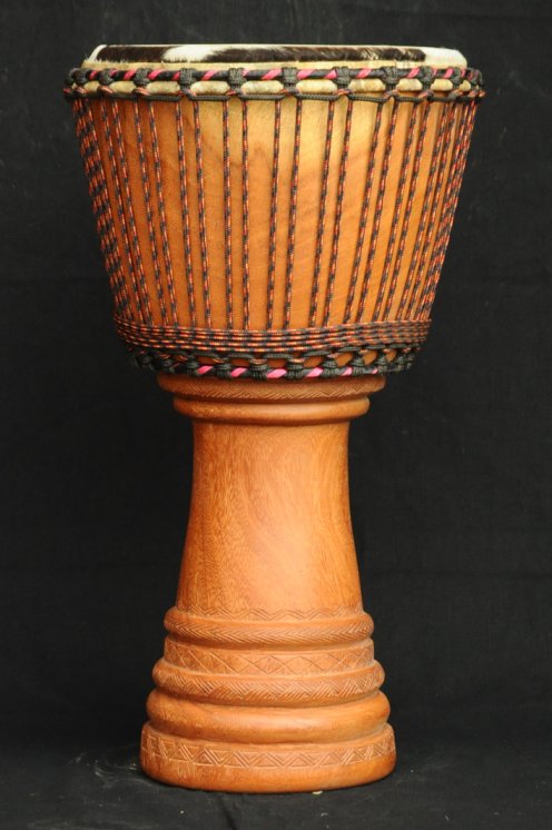 Djembe Mali Top in lenke pelle di bue in vendita (grande): comprare un djembe (djambè) malese in linke montato con una pelle bovina (mucca o vitello) (grande)