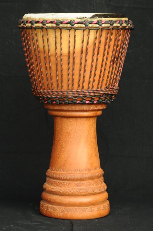 Djembe Mali Top in lenke pelle di bue in vendita (grande): comprare un djembe (djambè) malese in linke montato con una pelle bovina (mucca o vitello) (grande)
