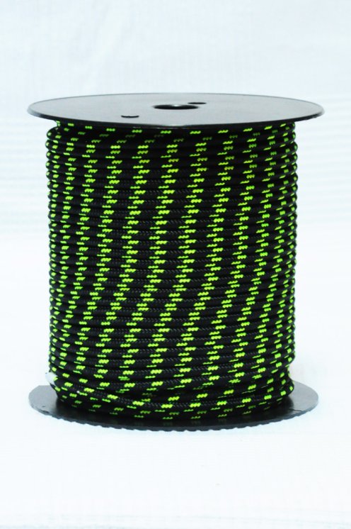 Corda prestirata per djembè Ø5 mm nera / gialla fluo - Corda djembe tamburo