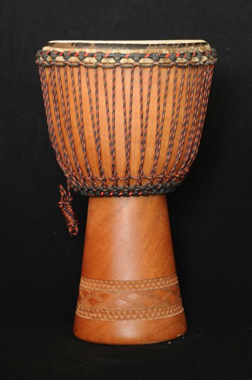 Djembe Mali Top in lenke pelle di bue in vendita (grande): comprare un djembe (djambè) malese in linke montato con una pelle bovina (mucca o vitello) (grande)