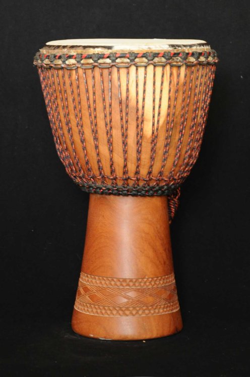 Djembe Mali Top in lenke pelle di bue in vendita (grande): comprare un djembe (djambè) malese in linke montato con una pelle bovina (mucca o vitello) (grande)