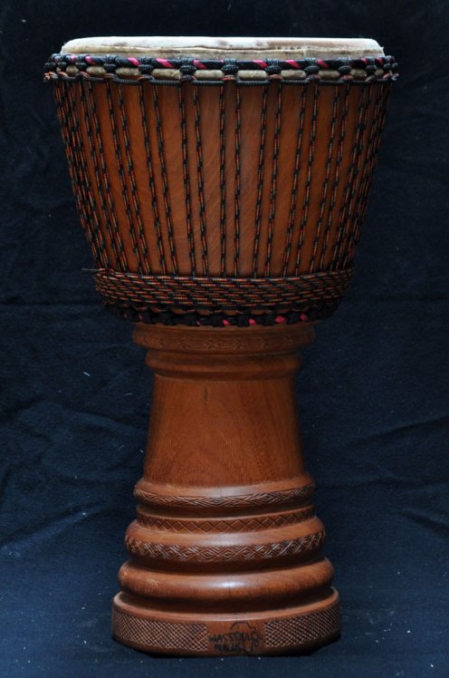 Djembe Mali Top in lenke pelle di bue in vendita (grande): comprare un djembe (djambè) malese in linke montato con una pelle bovina (mucca o vitello) (grande)