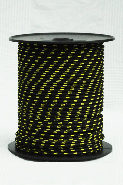 Corda prestirata per djembè Ø6 mm nera / gialla fluo - Corda djembe tamburo