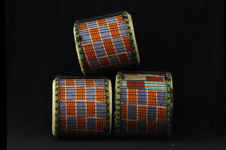 Mini-tripletta di doumdoum Eco Ghana in vendita: comprare una mini-tripletta di doundoun (dumdum, dundun, dunun, tamburi bassi africani) ghanese