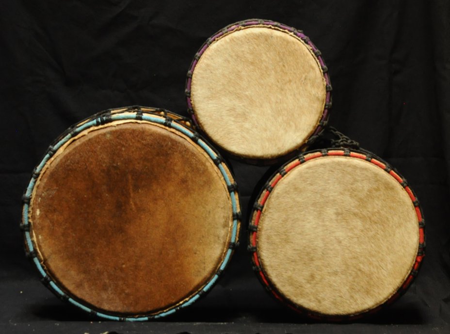 Mini-tripletta di doumdoum Eco Ghana in vendita: comprare una mini-tripletta di doundoun (dumdum, dundun, dunun, tamburi bassi africani) ghanese