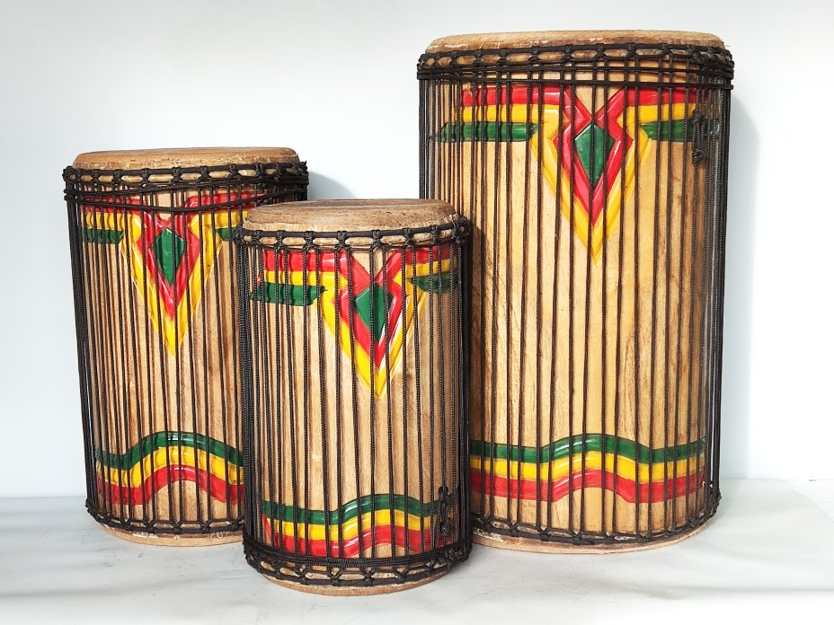 Serie di tamburi bassi dunun - Set dundun Guinea