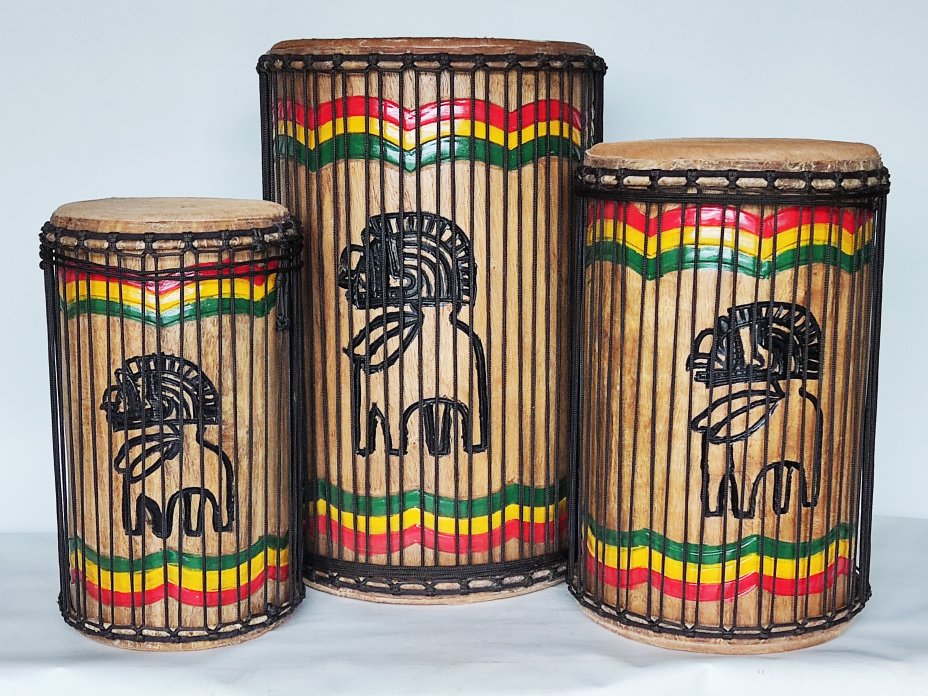 Serie di tamburi bassi dunun - Set di dundun della Guinea
