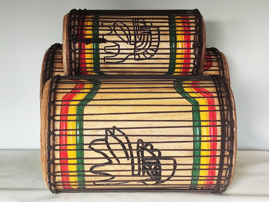 Serie di tamburi bassi dunun - Set dundun Guinea