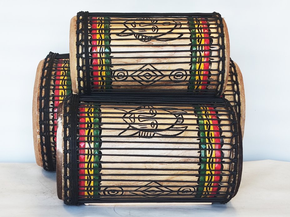 Serie di tamburi bassi dunun - Set di dundun della Guinea