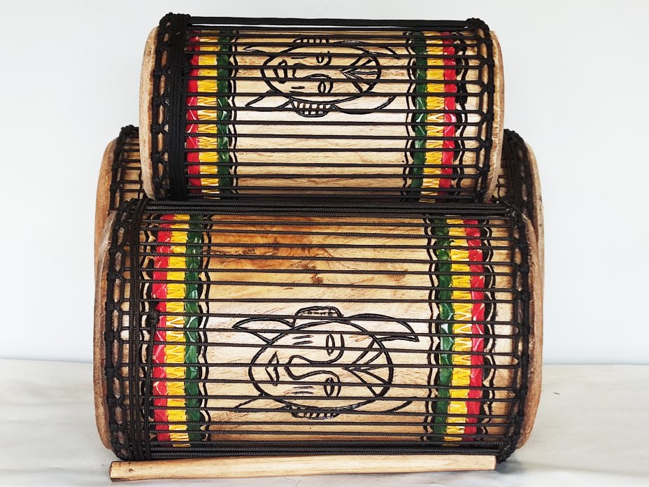Serie di tamburi bassi dunun - Set di dundun della Guinea