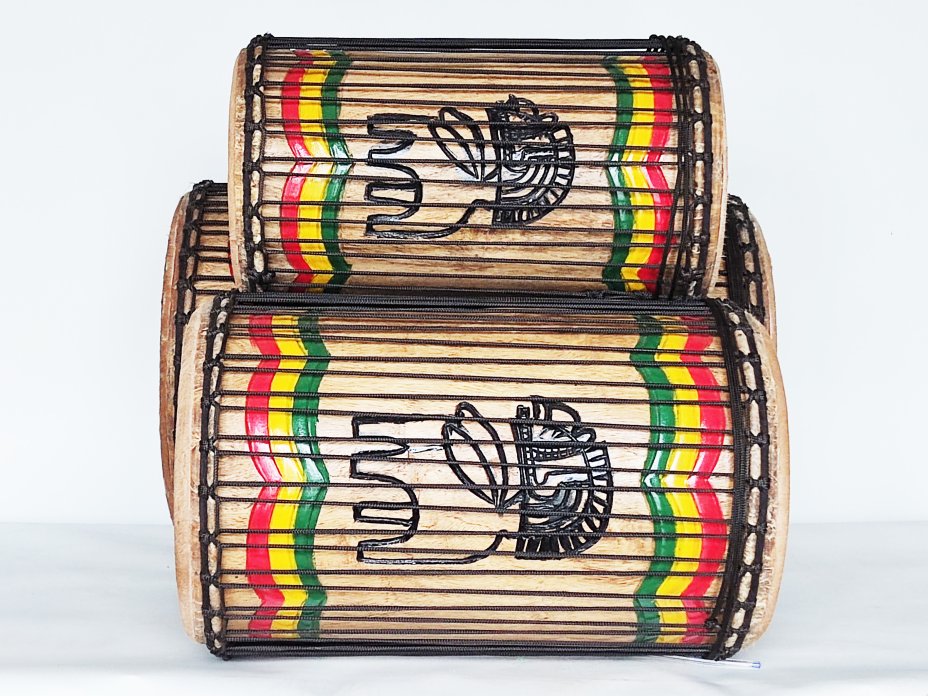 Serie di tamburi bassi dunun - Set di dundun della Guinea