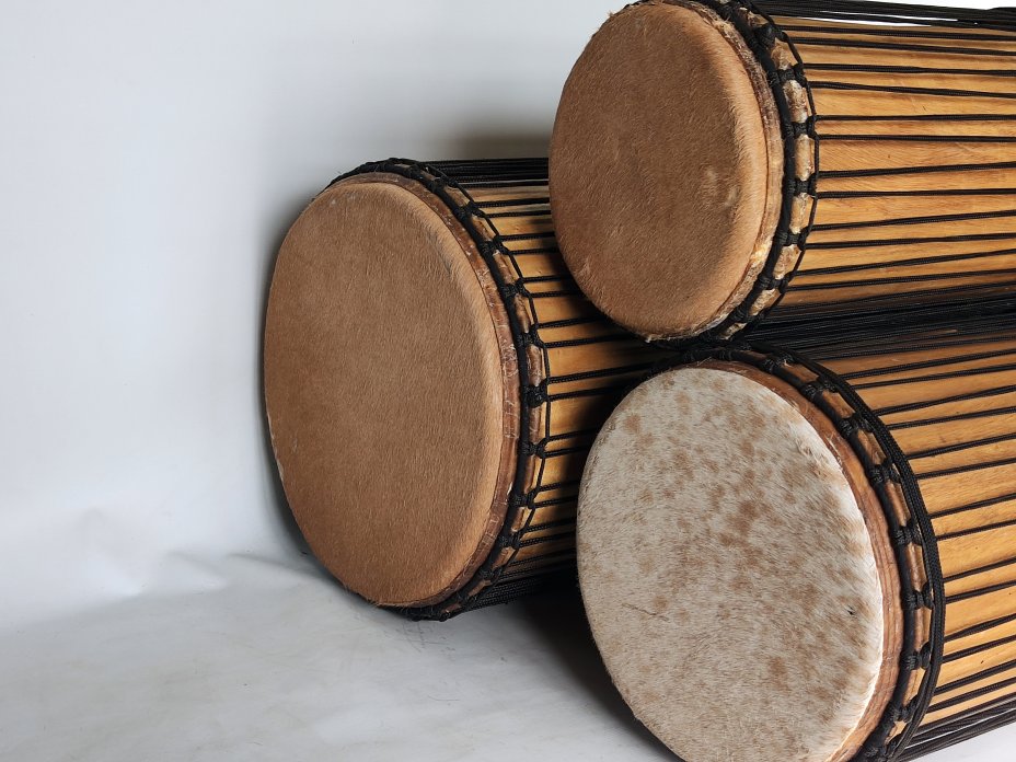 Serie di tamburi bassi dunun - Set di dundun della Guinea 6616